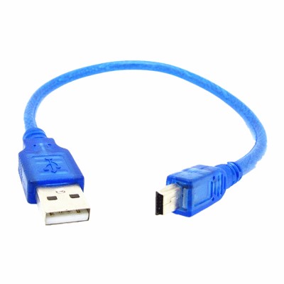 1 Piece High Quality High Speed 30cm Blue Short Usb 2.0 A Male To Mini 5 Pin B Data Charging Cable Cord Adapter